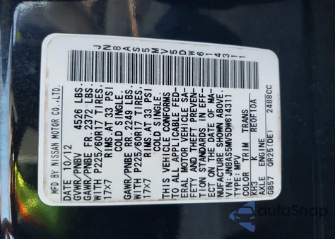 2013 Nissan Rogue Sv из США, поврежденный, VIN JN8AS5MV5DW614311